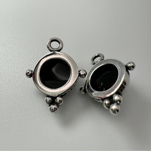 Pandora Compose Melanite Earring Pendant 925 ALE 290627ME Retired - Picture 4 of 15